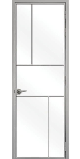 Стъклена интериорна врата Lusso L-10, каса Сив Мат