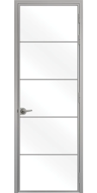 Стъклена интериорна врата Lusso L-6, каса Сив Мат