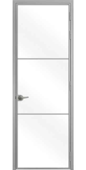 Стъклена интериорна врата Lusso L-7, каса Сив Мат