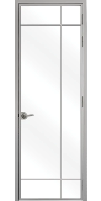 Стъклена интериорна врата Lusso L-8, каса Сив Мат
